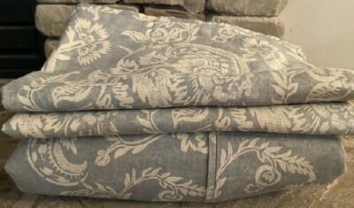 Pottery Barn Alessandra Duvet Cover Porcelain Blue Queen 2 Std Shams 3p Rare🦩-image