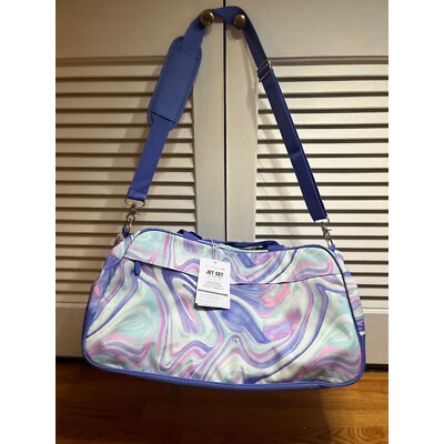 Pottery Barn Teen Jet Set Collection Duffle Bag  Shoulder Strap Marble 22x13x11-image