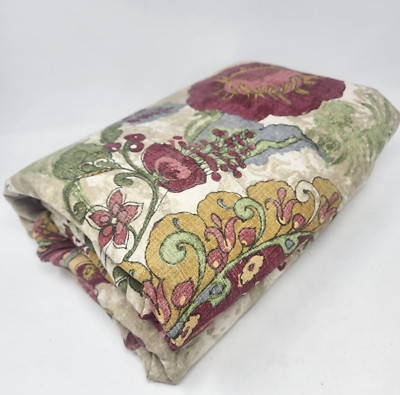 Pottery Barn Amaya Palampore King Size Duvet Cover Linen Cotton Burgundy Floral-image