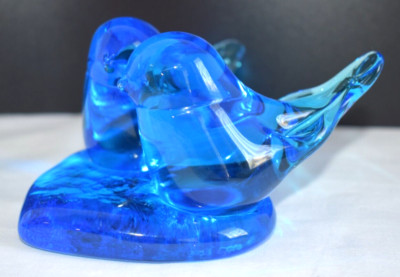 VTG 1990 Blue Birds Of Happiness Two Birds Heart Terra Studios Signed Leo Ward-image