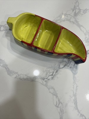 Large Jalapeño Dip Snack Tray Serveware Painted Ceramic Kitchenware Partyware-image
