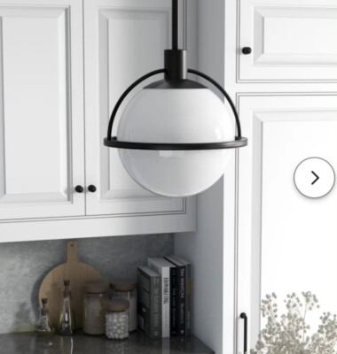 Wade Logan 1 Light Pendant Lamp In Blackened Bronze. Free Shipping-image
