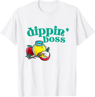 Rosh Hashanah Dippin' Boss Apple Honey Dip Jewish Unisex T-Shirt-image