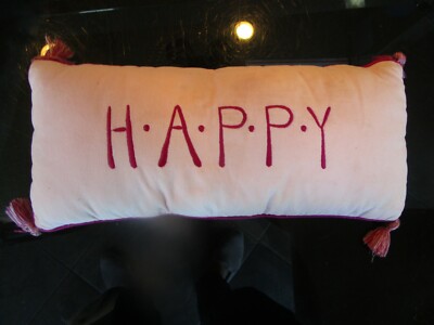 Pottery Barn Kids HAPPY  pillow tassel ends  15  6