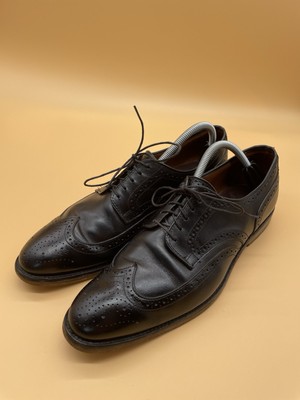 Allen Edmonds Madison Park Black Leather Wingtip Blucher Size 10 D-image