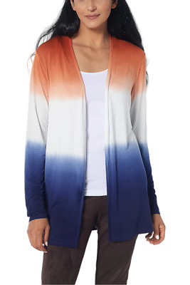 Attitudes by Renee Dip Dye Knit Cardigan Ginger/Navy-image