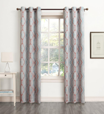 Sun Zero Millennial Addie Energy Efficient Curtain Panel, 40 by 84 Inch, Stone-image