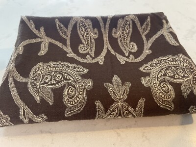 Pottery Barn TableCloth  Scarf 40x60 Brown Paisley  Boho Chic Luxury Wool Blend-image