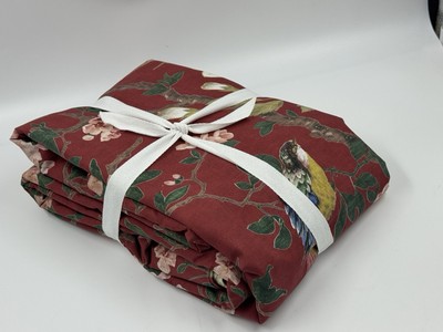 New Pottery Barn Nola Songbird King / Cal King Duvet Cover- Red Multi-image