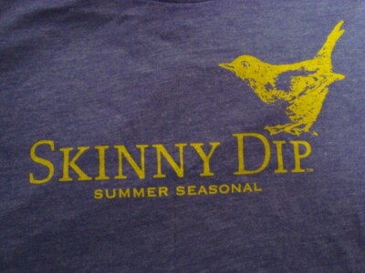 Skinny Dip Summer Seasonal Mens Tshirt Size XL Blue with Gold Bird New Old Stock-image