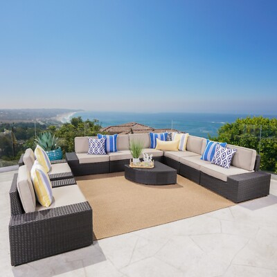 Reddington Outdoor Wicker Sectional Set w/ Cushions-image