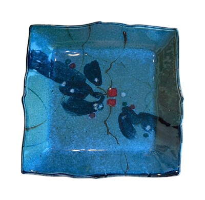 Gallery Studio Art Pottery Tray Square Dish Artist Signature Hand Made-image