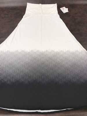 LuLaRoe MAXI White Ombré Dip Stretch Skirt Dress New 🦄 NWT Extra Small XS 2/4-image