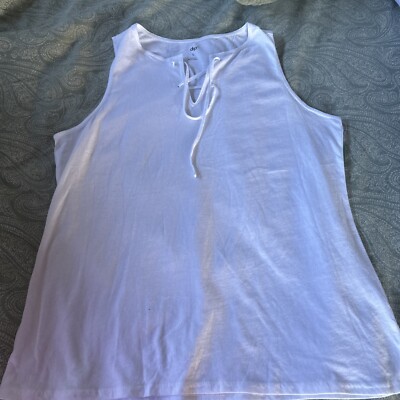 Dip Cotton Sleeveless Pullover T Shirt With Lace Up Closure-image