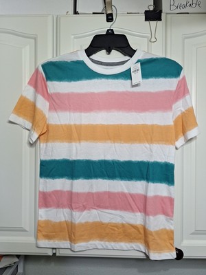 New Old Navy Printed Softest Short-Sleeve T-Shirt Boys Large Color Dip Dye Warm-image