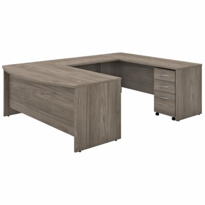 Studio C 72W U Shaped Desk with Drawers in Modern Hickory - Engineered Wood-image