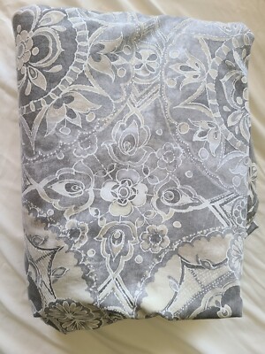 Pottery Barn Jacquelyn Medallion Gray Tones Sateen Duvet Cover - King Size-image