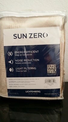 Sun Zero Travis Blackout Curtain Panel, 52 by 95-Inch, Tan-image