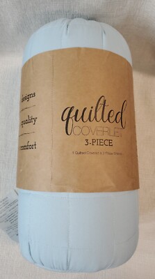 iEnjoy Home Premium Ultra Soft Quilted Coverlet Set King/CalKing - Blue-image