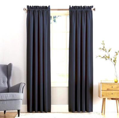 Barrow Energy Efficient Rod Pocket Curtain Panel Navy 54