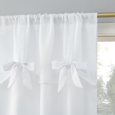 Emma Generation Bow Valance Semi-Sheer Rod Pocket Curtain Panel, 40