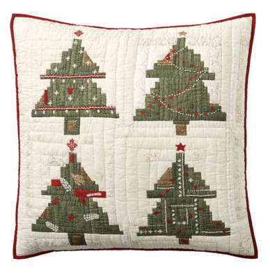 Pottery Barn Arden Tree Handcrafted Quilted Sham Euro NWT Christmas Holiday-image