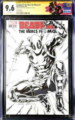 CGC SS 9.6 Deadpool Mercs for Money #1 Original Art Sketch Cover Brian Atkins -image