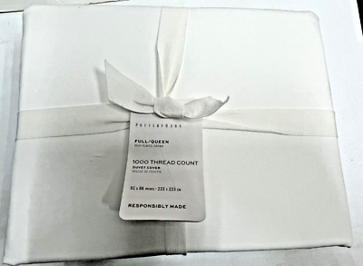 Pottery Barn 1000 Thread-Count  FULL /QUEEN DUVET COVER White, $269, 100% Cotton-image