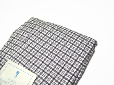 Pottery Barn Kids Brown Cotton Check Plaid Twin Duvet Cover New-image
