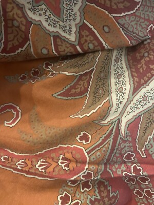 Pottery Barn Duvet Cover  Paisley KING  Rust Red gold EUC Caroline?-image