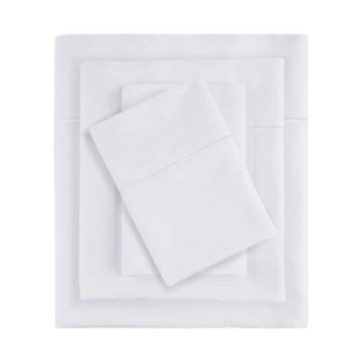 Madison Park Queen Sheet Set 4-Pcs Cotton 600-Thread Count Machine Wash White-image