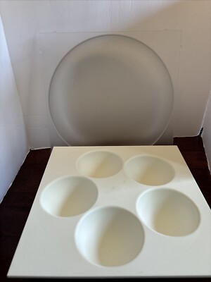 Tupperware WHITE Acrylic Preludio Entertainment Serving Center Elegant Party Dip-image