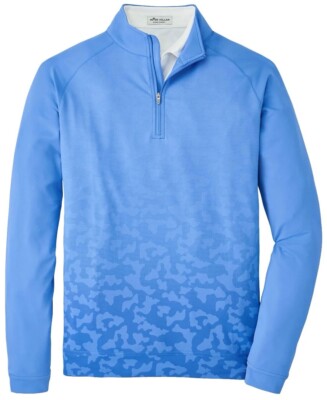 Peter Millar Maritime Blue Perth Dip-Dye Camo Performance Quarter Zip XL-image