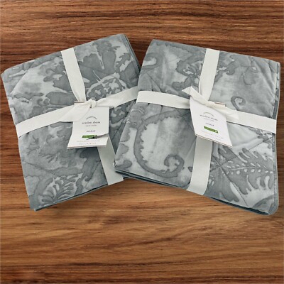 Pottery Barn Set Of 2 Scarlett Standard Sham Gray Grey 100% Cotton 26x20” New-image