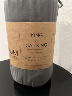 Duvet Cover Set Ultra Soft Microfiber Bedding King/California King Size Gray-image