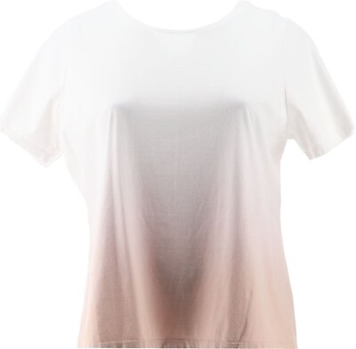 Denim & Co. Dip Dye Perfect Jersey Round Neck Knit Top, Stormy Sky Large A488238-image
