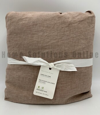 Pottery Barn Belgian Flax Linen Duvet Cover Rosewood Blush King Cal #A1372-image