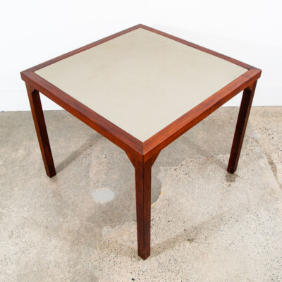 Mid Century Modern Dining Table Card Solid Walnut Square Studio Custom Vintage-image