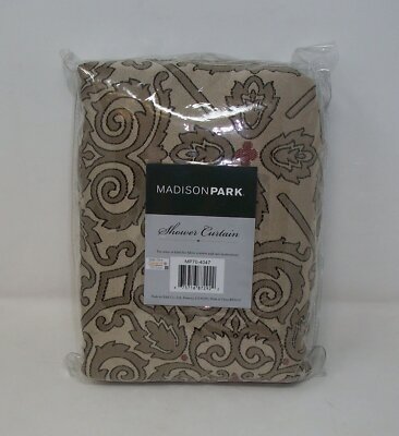 Madison Park Donovan Design Jacquard Shower Curtain, Blush, 72x72 (GENTLY USED)-image