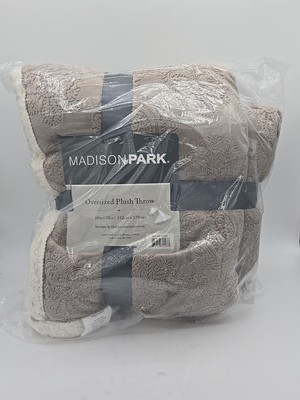 Madison Park Elma Luxury Oversized Textured Plush Throw Brown 60x70 Premium Soft-image