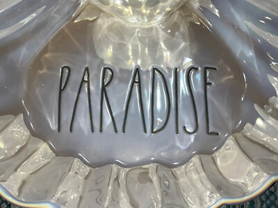 Rae Dunn Iridescent PARADISE Shrimp Dip Shell Large Serving Bowl Chip ShellBeach-image