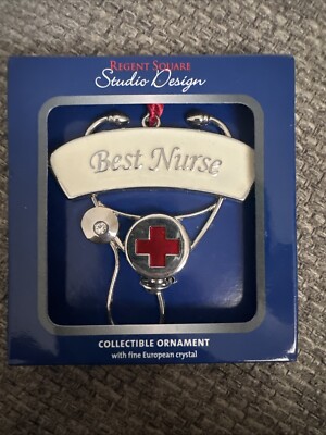 Regent Square Studio Design Best Nurse Collectible Ornament Gift Stethoscope New-image