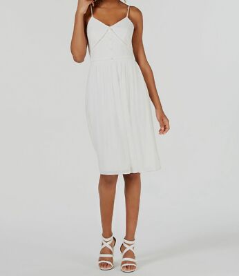 $180 City Studio Women's Juniors White Sleeveless Sweetheart Eyelet Dress Size 7-image