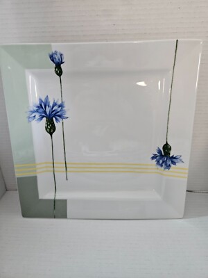 Studio Nova Blue Bonnet Square Chop Plate Platter Tray EXCELLENT!!!-image