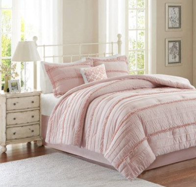 Madison Park Cal King Pink Isabella 5-piece Bed Set-image