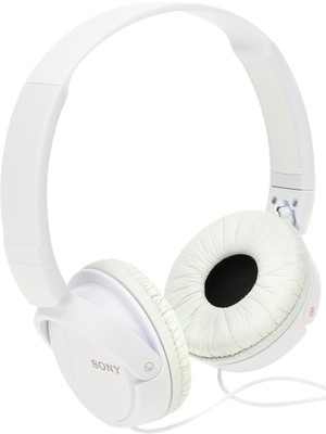 Sony MDR-ZX110AP Closed-back On-ear Headphones with Microphone - White-image