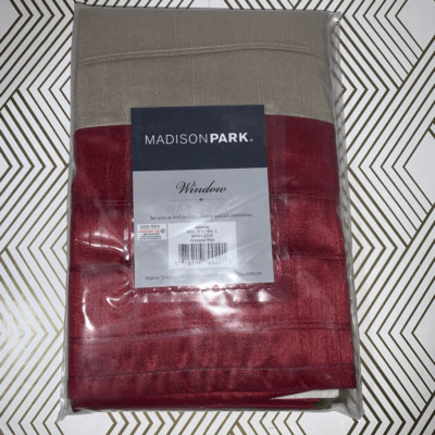 Madison Park Home Decor Window Valance Amherst Red 50x18 New in Package-image