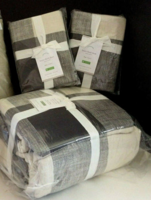 Pottery Barn Bryce Buffalo Check KING/CAL KING Duvet 2 KING Shams New with Tags-image