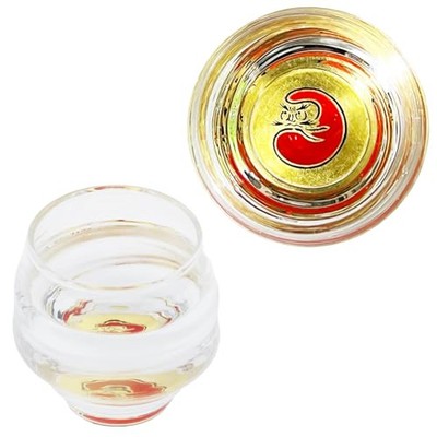Kasyou Studio Kasyou Kobo Kasyou Makie Glass Daruma Goldfish Bowl Shaped Sake-image