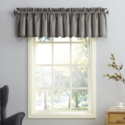 Barrow Energy Efficient Rod Pocket Curtain Valance Pair Steel Gray 54